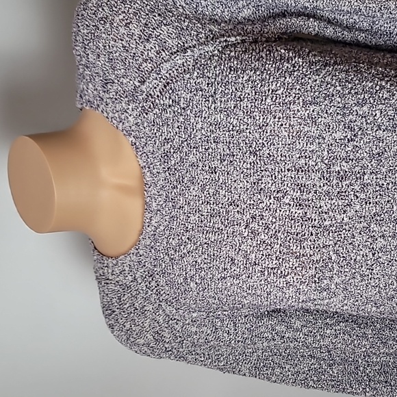 LOFT GRAY MARBLED COTTON PULLOVER CREWNECK SWEATER - Picture 4 of 12